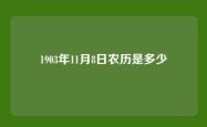1903年11月8日农历是多少